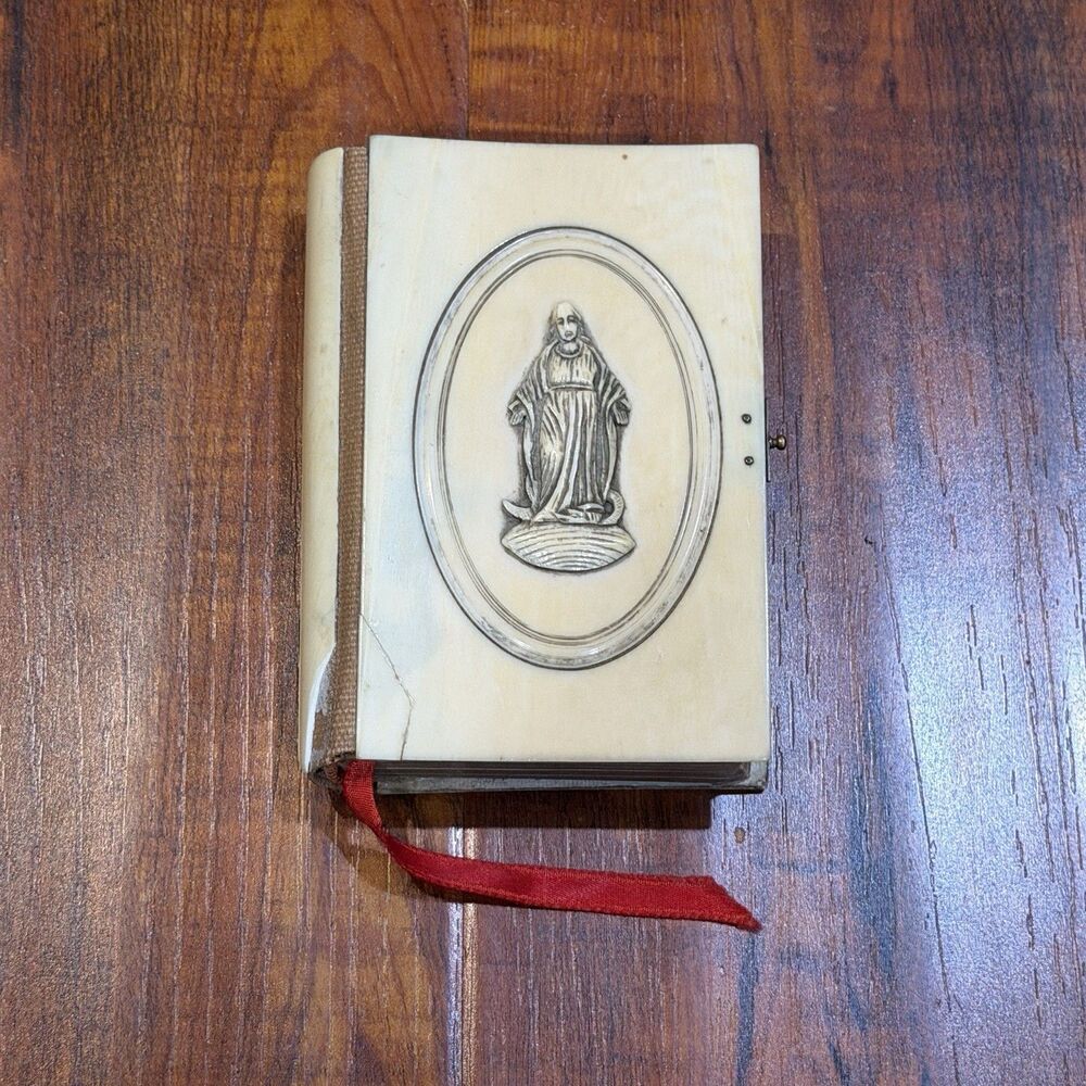 Antique 1872 Celluloid Paroissien Romain French Latin 512-Page Catholic Missal